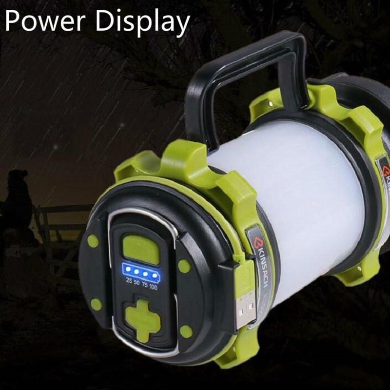 Rechargeable LED Searchlight Camping Light with Side Lamp and USB Charging