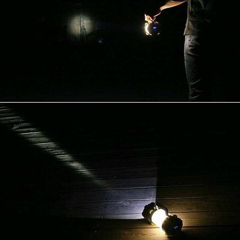 Rechargeable LED Searchlight Camping Light with Side Lamp and USB Charging