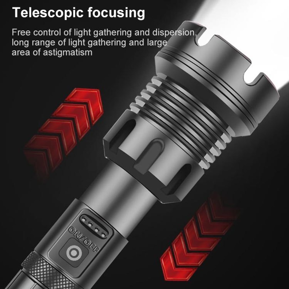 Tactical USB Rechargeable Outdoor P90COB LED Flashlight 8