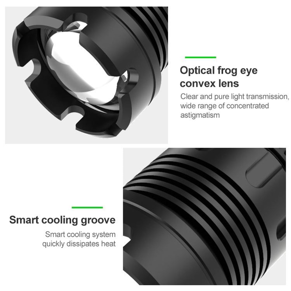 Tactical USB Rechargeable Outdoor P90COB LED Flashlight 5