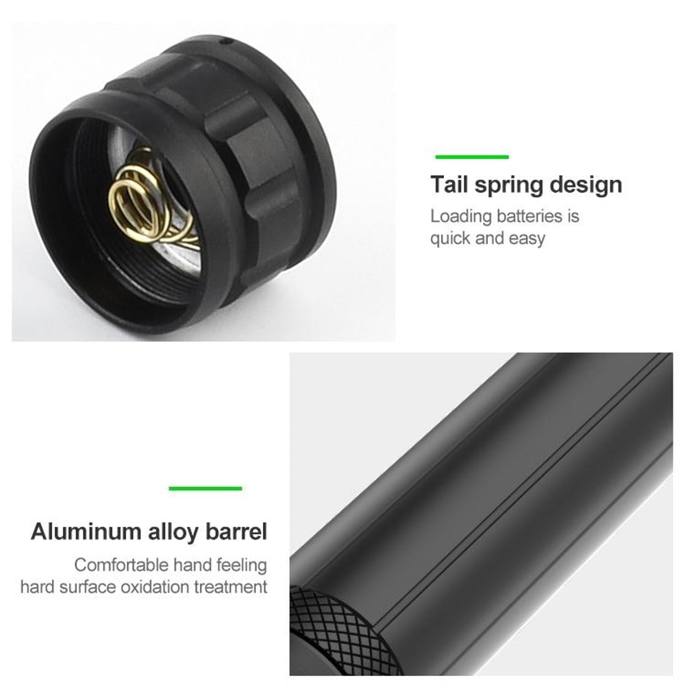 Tactical USB Rechargeable Outdoor P90COB LED Flashlight 6