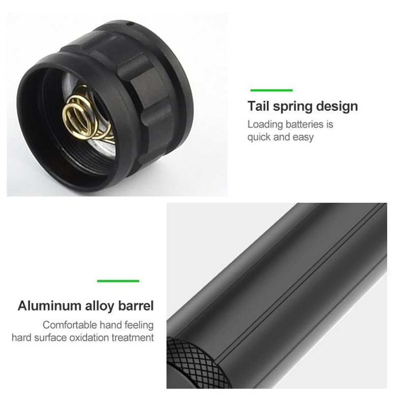 Tactical USB Rechargeable Outdoor P90COB LED Flashlight 6