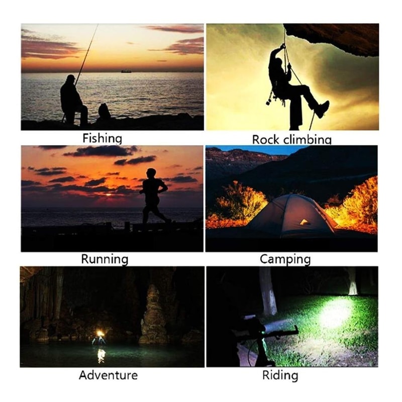 Zoomable Tactical Headlamp Ultra Bright Waterproof LED Flashlight for Camping and Fishing