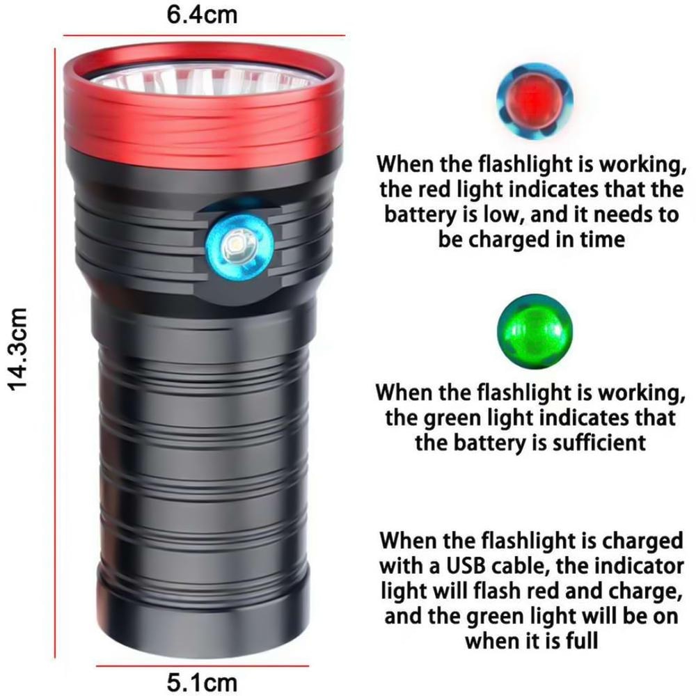 High Power Tactical LED Flashlight With Rechargeable Batteries 3