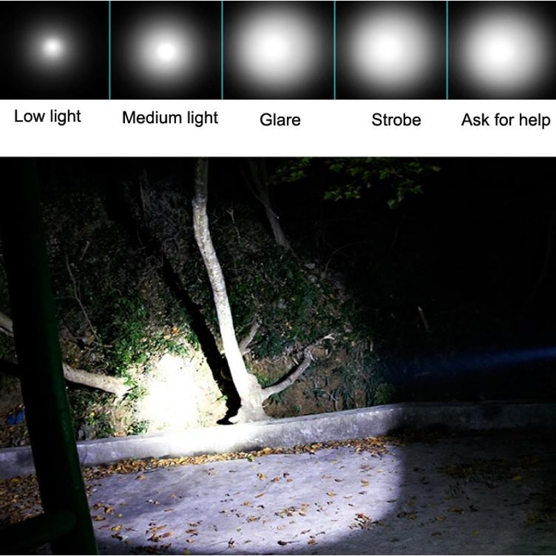 Rechargeable LED Tactical Flashlight With Car Safety Hammer Strong Beam 4