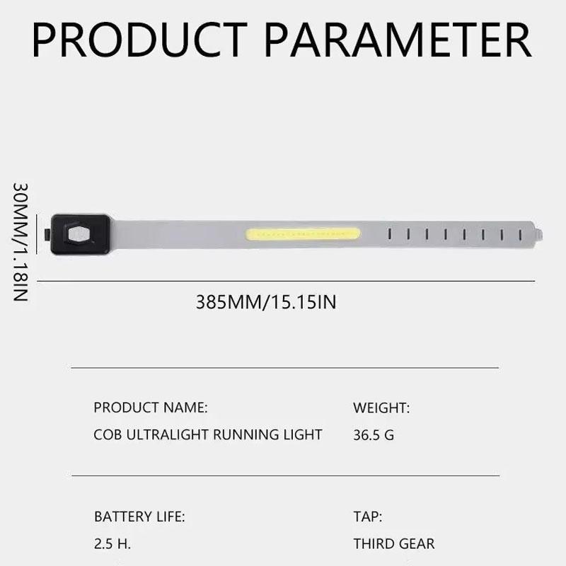 LED Running Safety Armband Rechargeable USB C Visibility Light