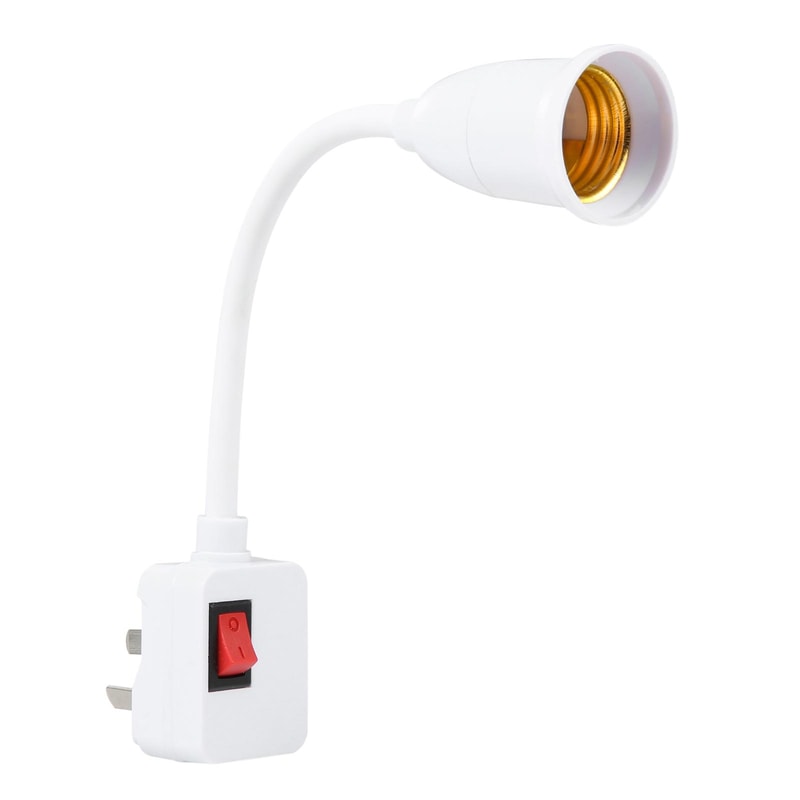 Adjustable Flexible E27 Bulb Holder With Switch US Plug Socket Extension Converter 6