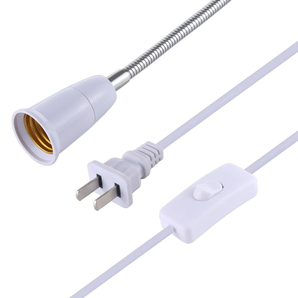 Premium E27 Clip Lamp Holder with 360 Degree Adjustable Lamp Base, Flexible Gooseneck & Switch US Plug