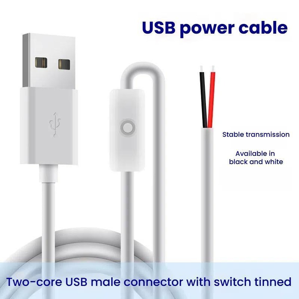 USB Power Cable With OnOff Control Switch For LED Strip Plant Light 3