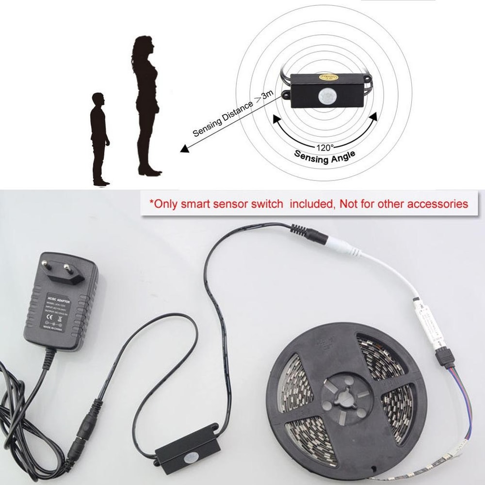 Smart PIR Motion Sensor LED Strip Controller With DC Connector 3