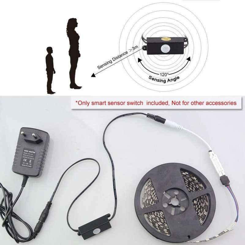 Smart PIR Motion Sensor LED Strip Controller With DC Connector 3