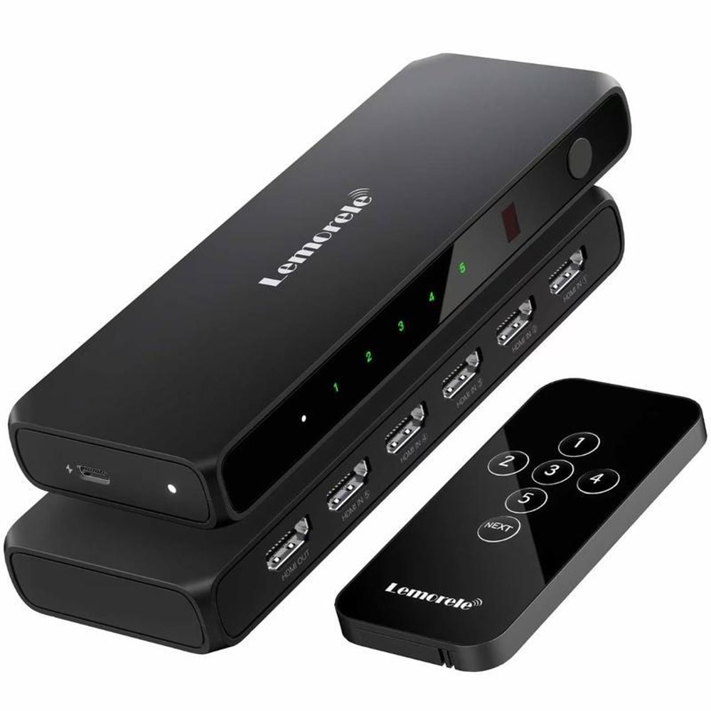 Lemorele G96 5 Port 4K HDMI Switch With IR Remote 0