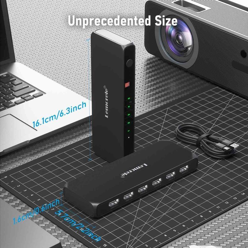 Lemorele G96 5 Port 4K HDMI Switch With IR Remote 7