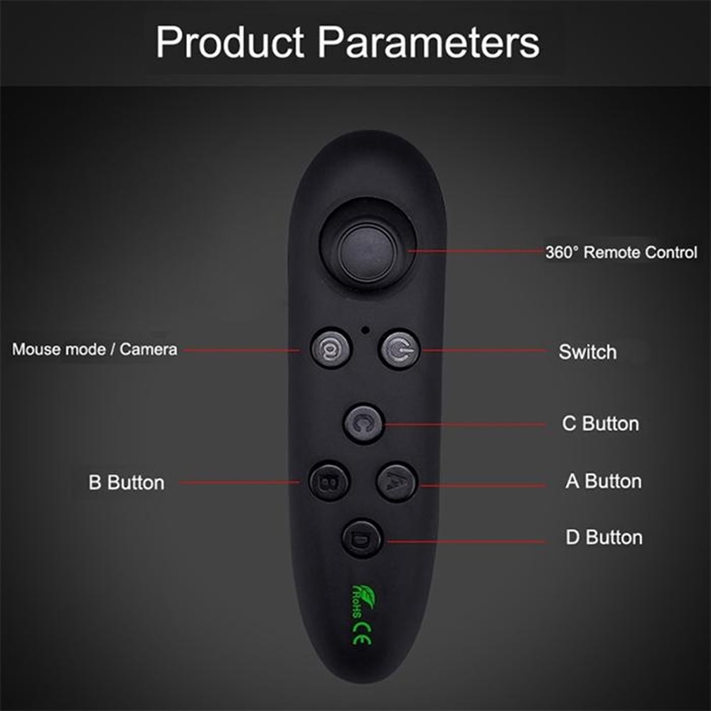 VR Glasses With Bluetooth Remote For IPhone Android 2