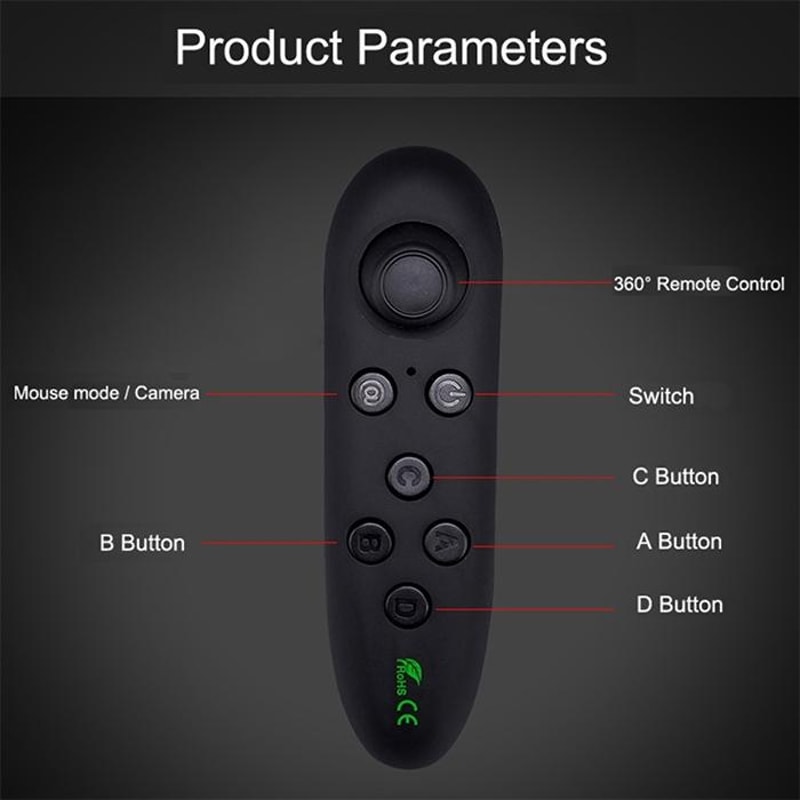 VR Glasses With Bluetooth Remote For IPhone Android 2