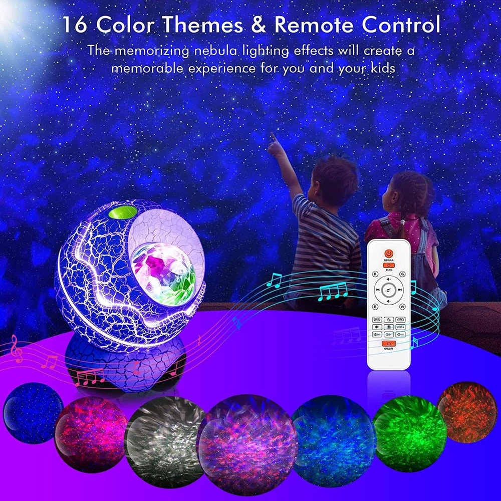 Gold Star Projector Night Light With Music Remote Control And Colorful Room Ambience 2