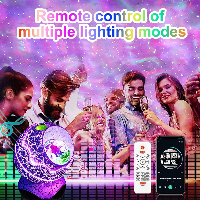 Gold Star Projector Night Light With Music Remote Control And Colorful Room Ambience 3