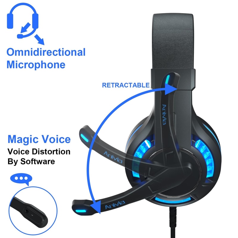 Gaming Headset With Microphone Wired Over Ear Headphones 2