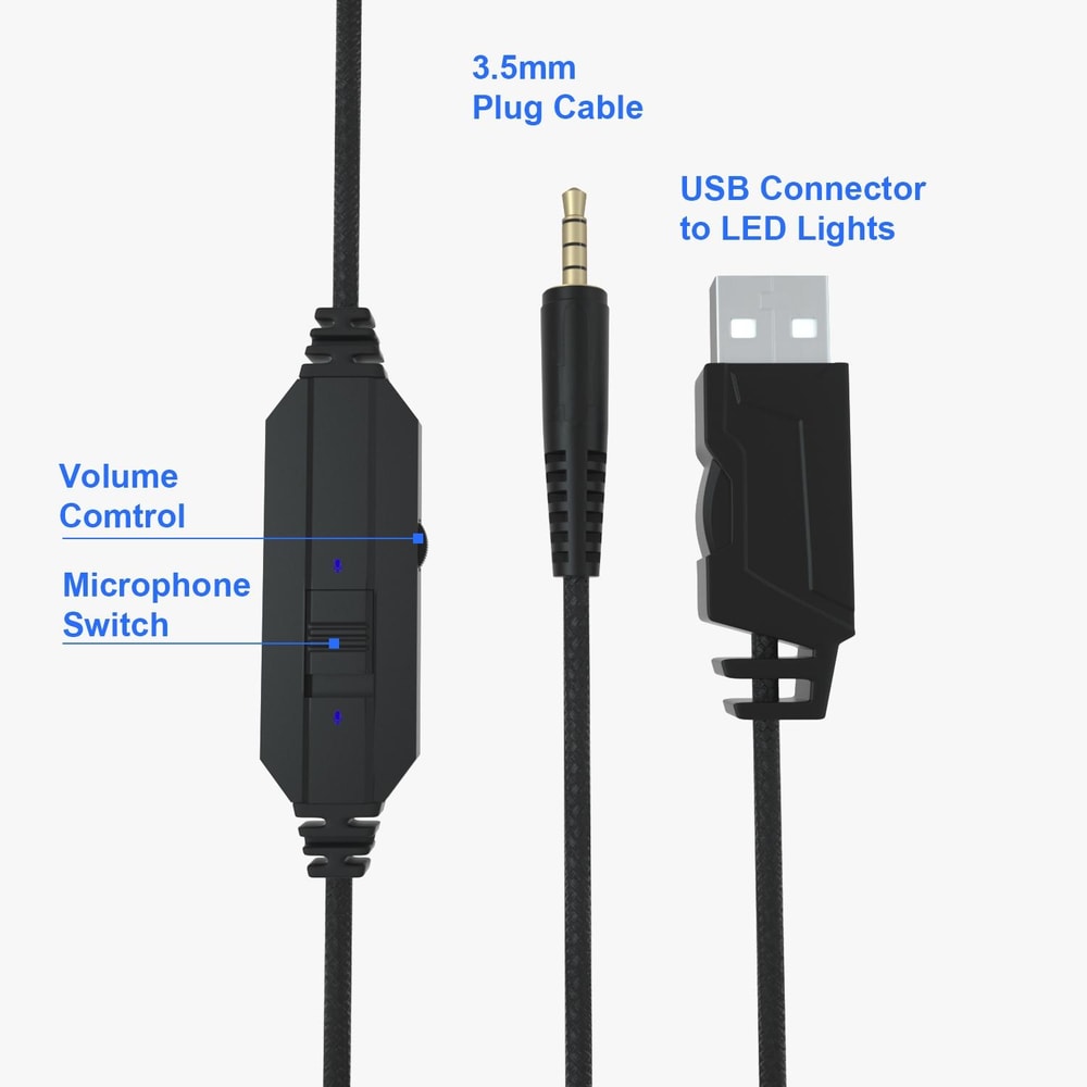 Gaming Headset With Microphone Wired Over Ear Headphones 3