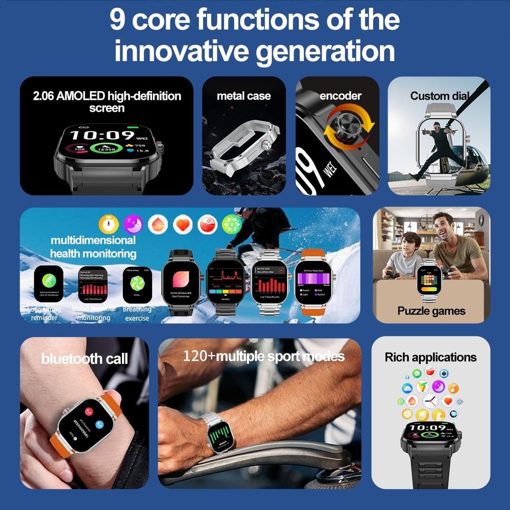 Bluetooth Smartwatch Health Sport Fitness Smart Watch 3