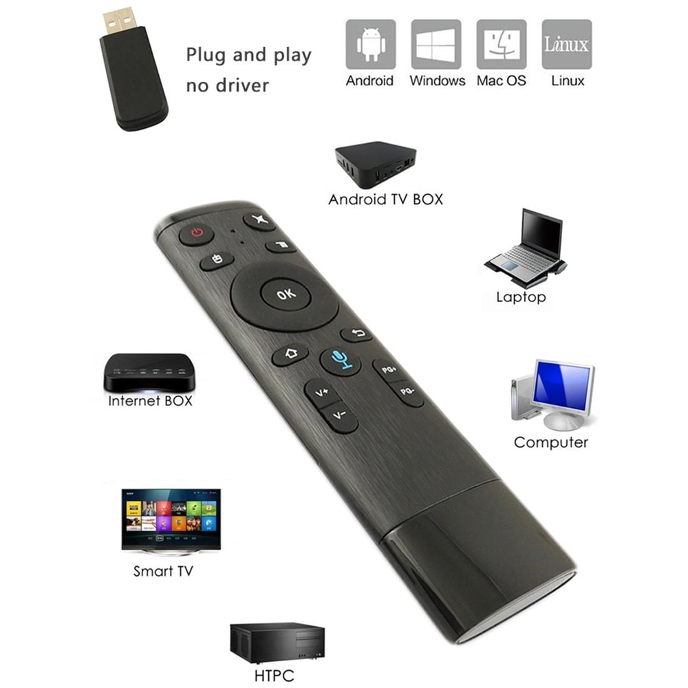 Air Mouse Remote For Smart TV Android TV Box PC With 24G Wireless Control 6