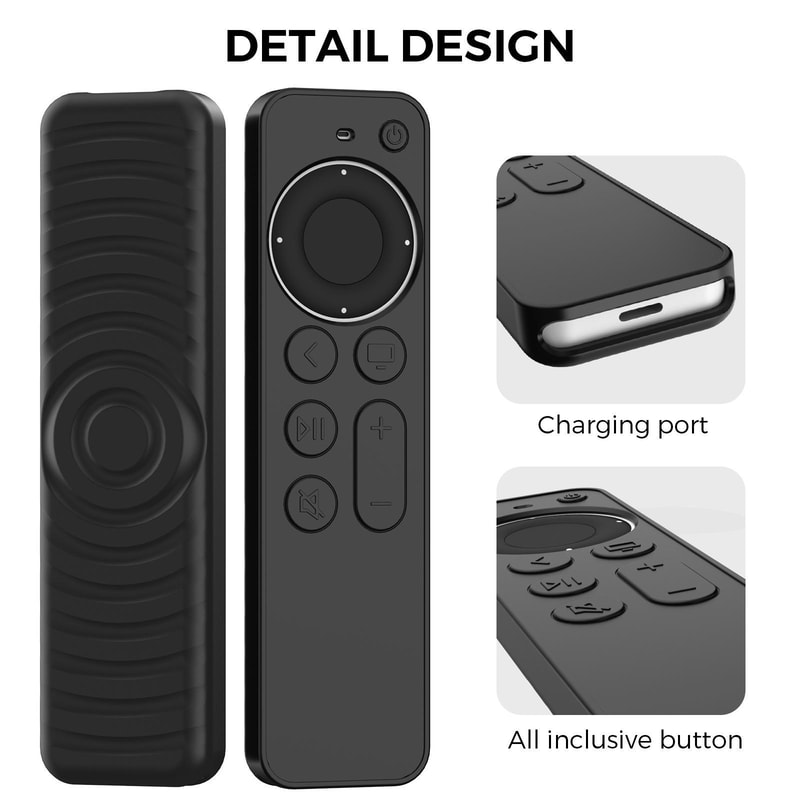 TV Remote Case For Siri Remote 23 Shockproof Silicone Protective Cover With Strap 1