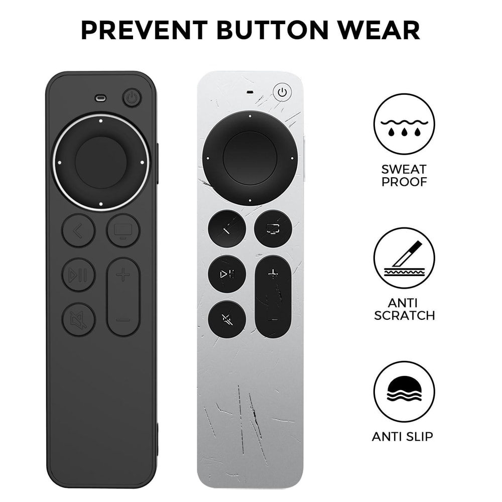 TV Remote Case For Siri Remote 23 Shockproof Silicone Protective Cover With Strap 3