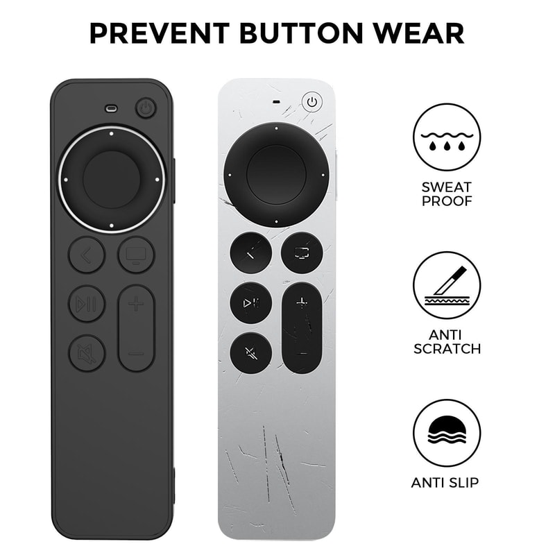 TV Remote Case For Siri Remote 23 Shockproof Silicone Protective Cover With Strap 3
