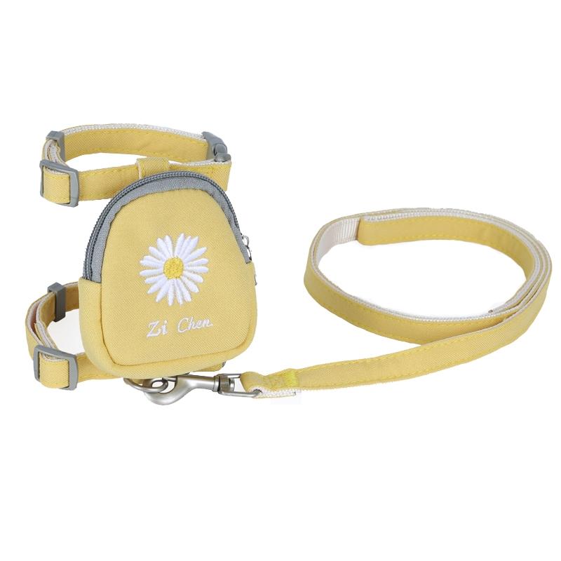 Adjustable Cat Traction Rope Backpack Harness With Snack Pouch 2