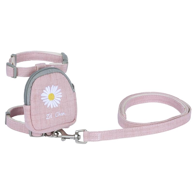 Adjustable Cat Traction Rope Backpack Harness With Snack Pouch 5