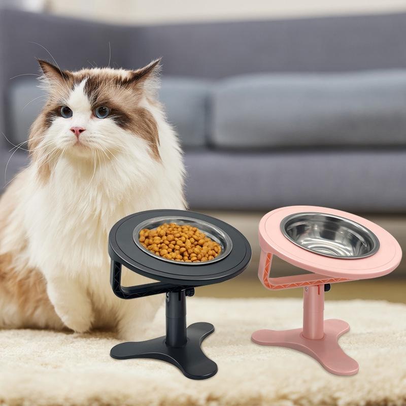 ComfortLift Adjustable Elevated Pet Bowl Stand With Anti Tip Base Stainless Steel Bowl 1
