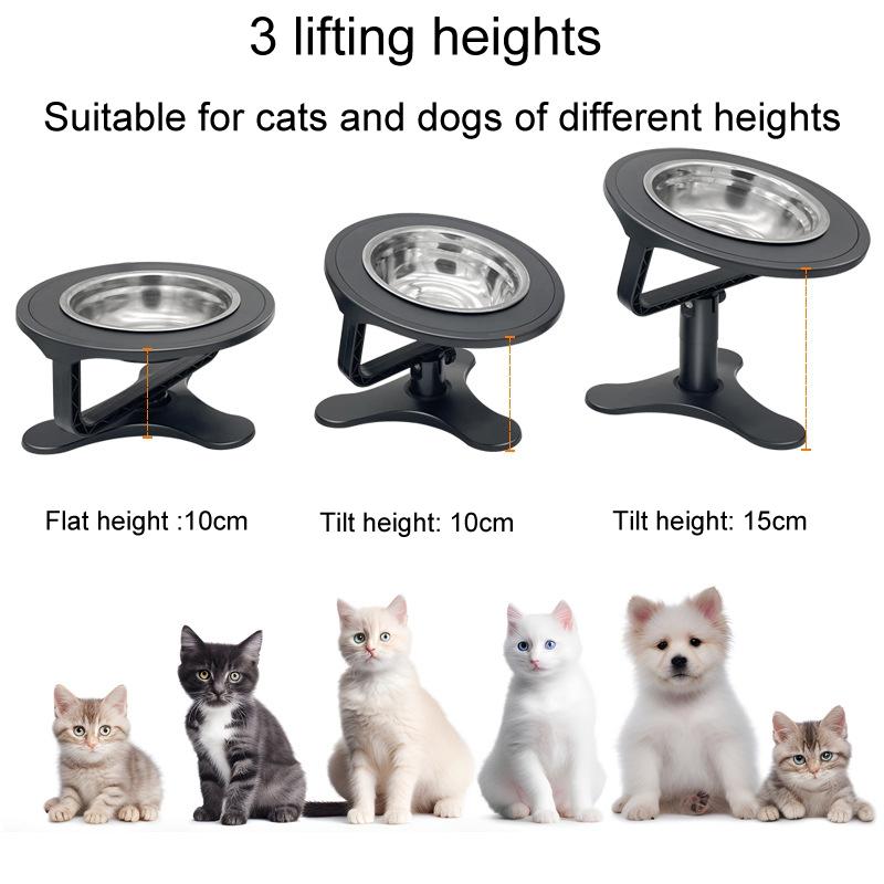 ComfortLift Adjustable Elevated Pet Bowl Stand With Anti Tip Base Stainless Steel Bowl 2