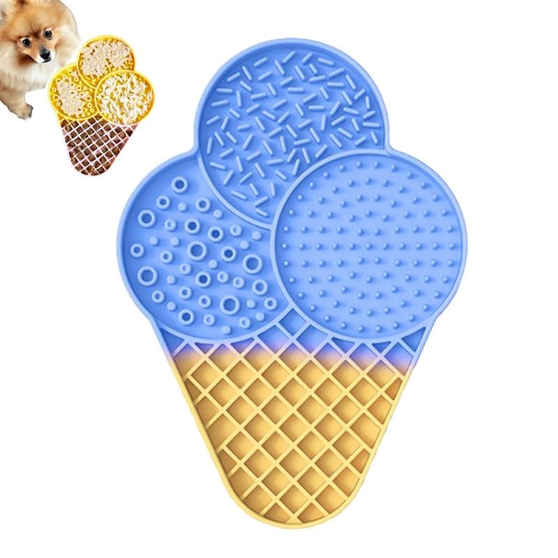 Ice Cream Pet Lick Mat Slow Feeder Tray For Dogs Cats With Suction Cups 1