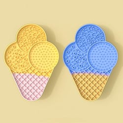 ice cream pet lick mat slow feeder tray for dogs & cats with suction cups