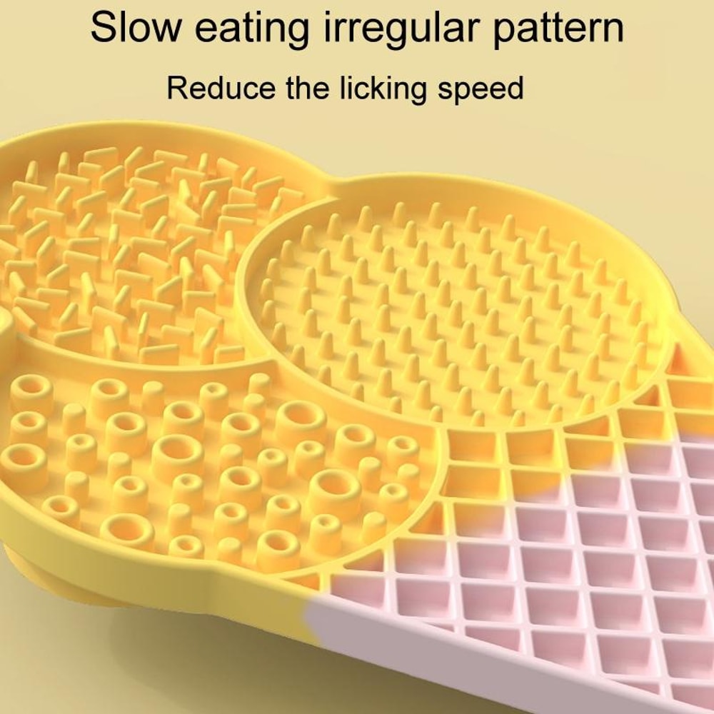 Ice Cream Pet Lick Mat Slow Feeder Tray For Dogs Cats With Suction Cups 3