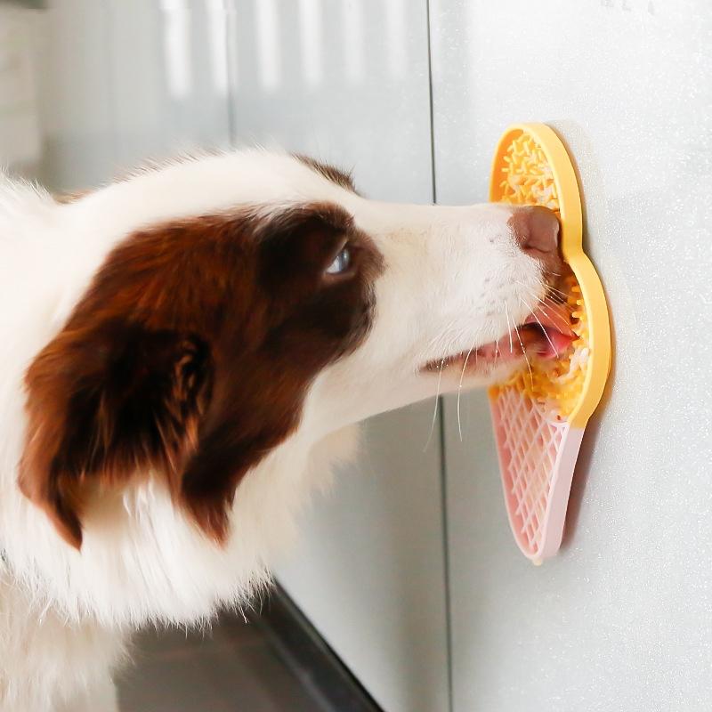 Ice Cream Pet Lick Mat Slow Feeder Tray For Dogs Cats With Suction Cups 6
