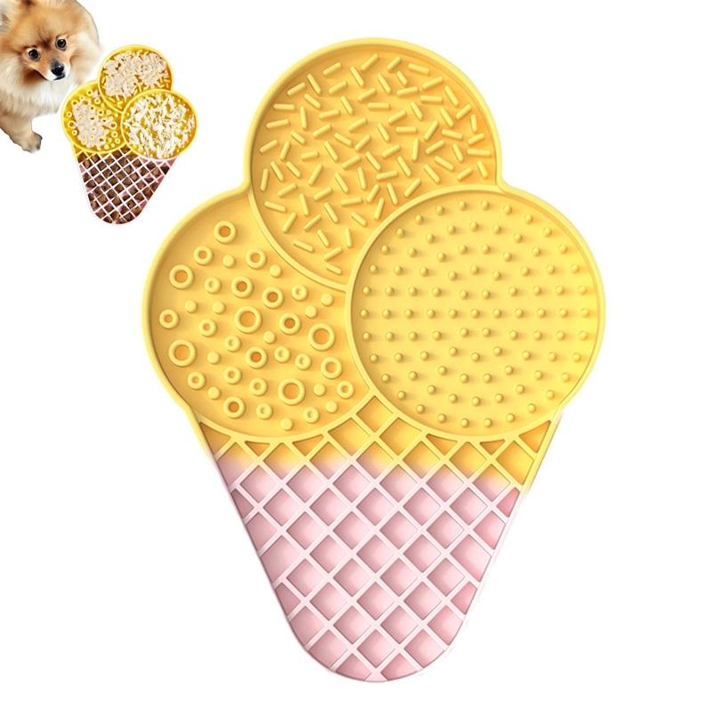 Ice Cream Pet Lick Mat Slow Feeder Tray For Dogs Cats With Suction Cups 9