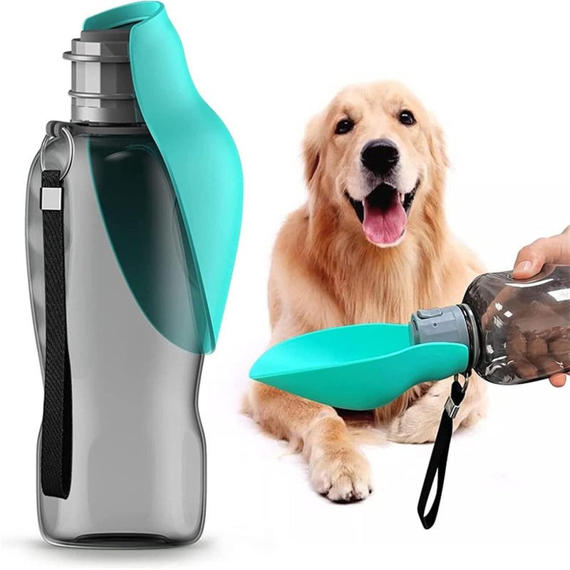 LeafFlow Portable Pet Water Bottle With Foldable Bowl Leak Proof Travel Dispenser 1