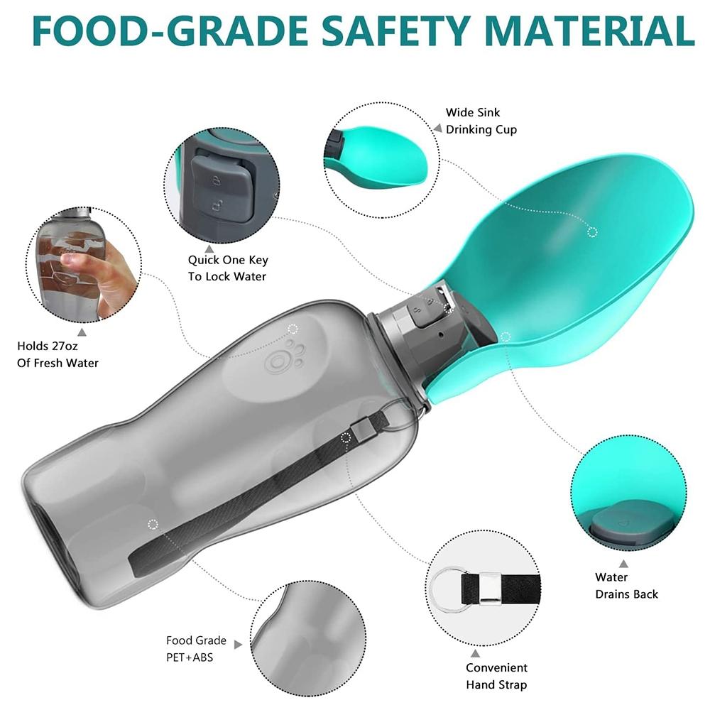 LeafFlow Portable Pet Water Bottle With Foldable Bowl Leak Proof Travel Dispenser 4