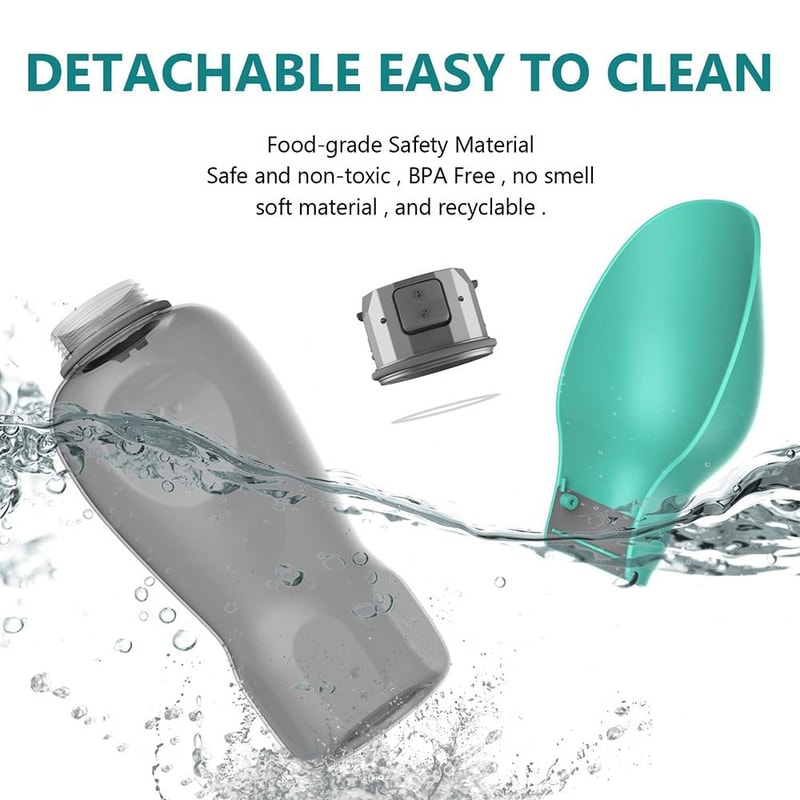 LeafFlow Portable Pet Water Bottle With Foldable Bowl Leak Proof Travel Dispenser 6