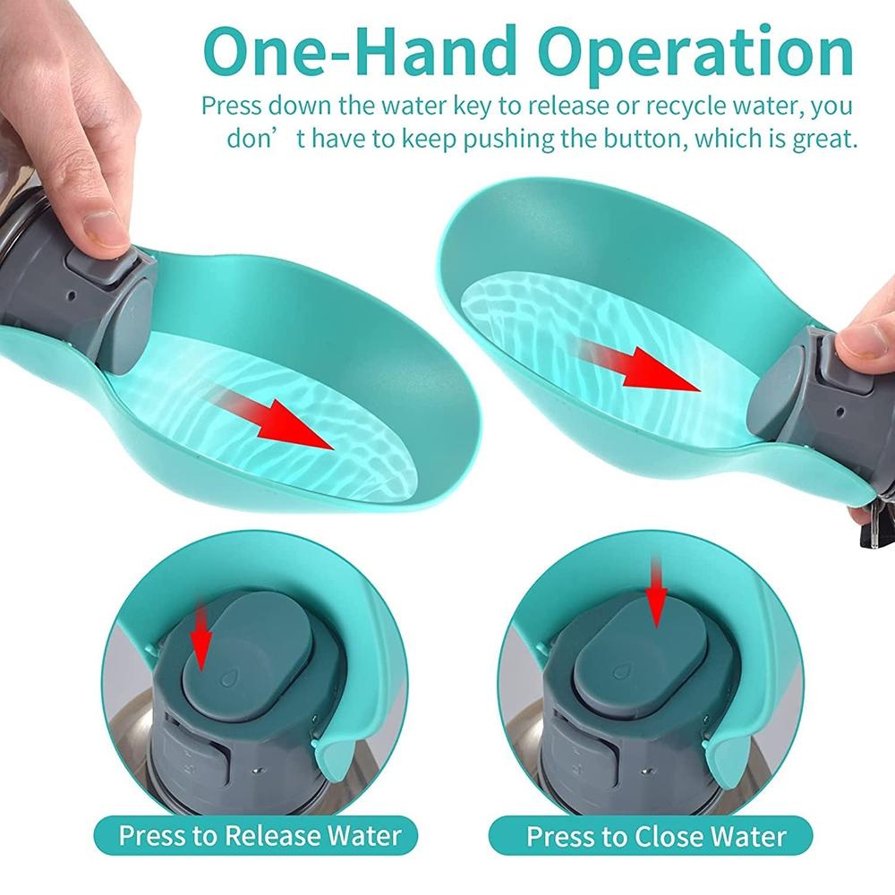 LeafFlow Portable Pet Water Bottle With Foldable Bowl Leak Proof Travel Dispenser 7