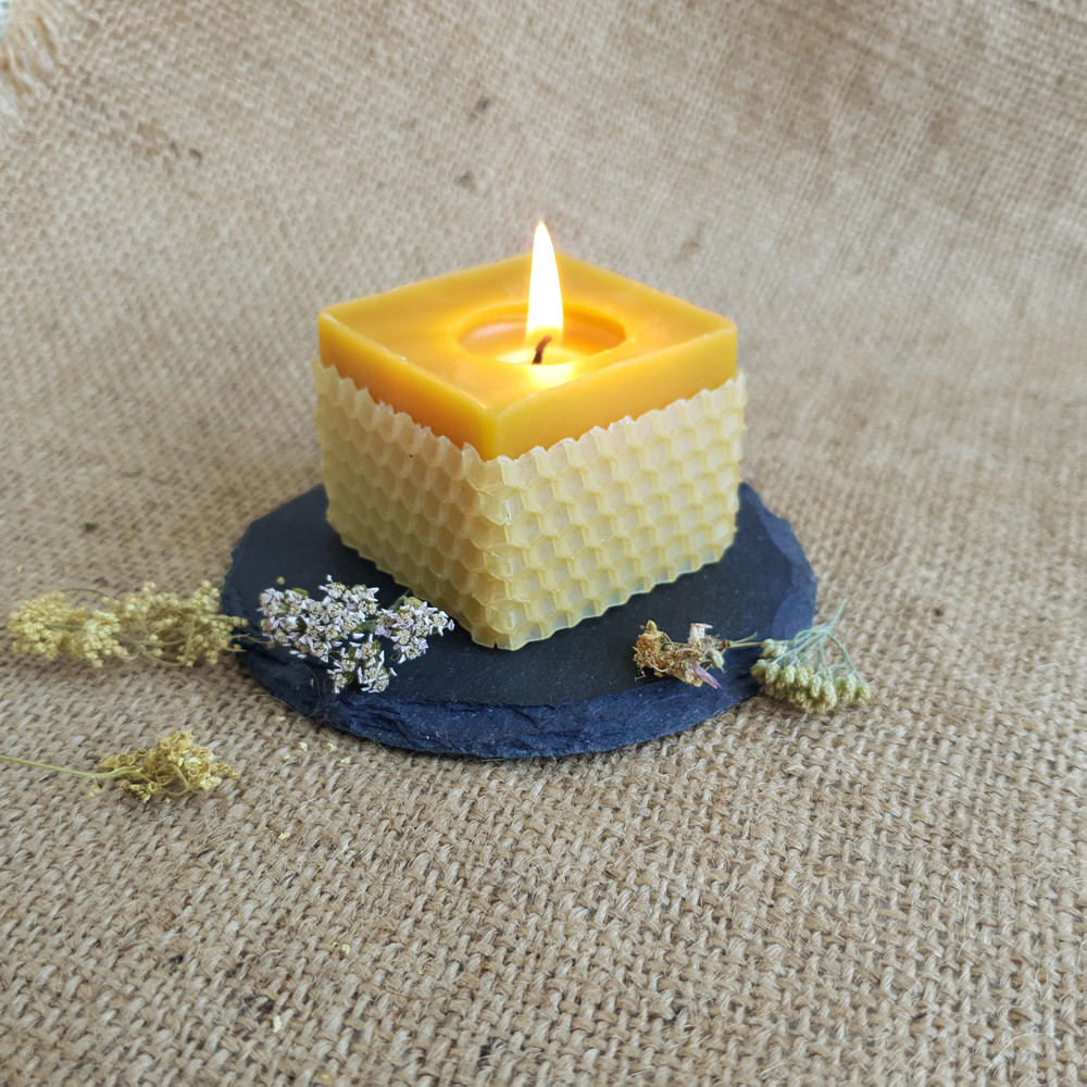 Pillar Beeswax Candle Bees Wax Square Candle 0