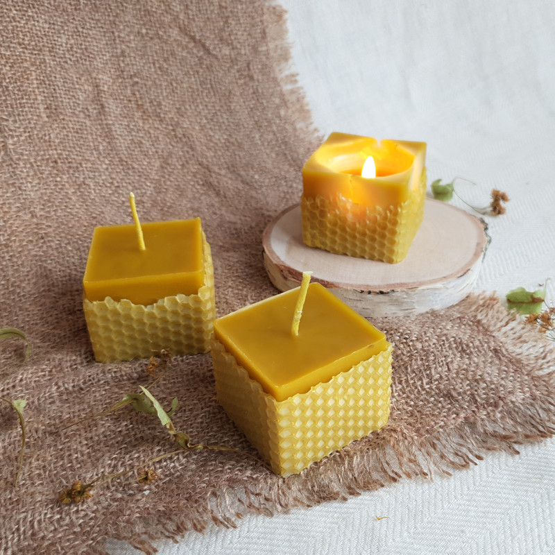 Pillar Beeswax Candle Bees Wax Square Candle 4