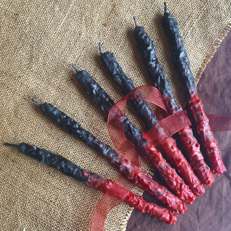Black Beeswax Candles Magick Ritual And Witch Candles Intention Candle Bad Energy Removal Strong Li