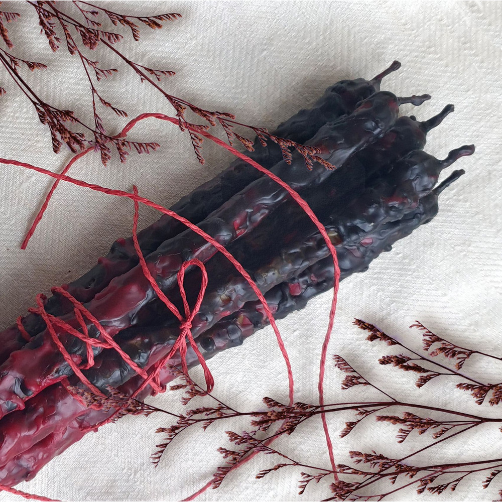 Black Beeswax Candles Magick Ritual And Witch Candles Intention Candle Bad Energy Removal Strong Li