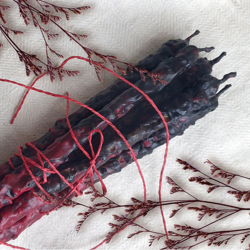 Black Beeswax Candles Magick Ritual And Witch Candles Intention Candle Bad Energy Removal Strong Li