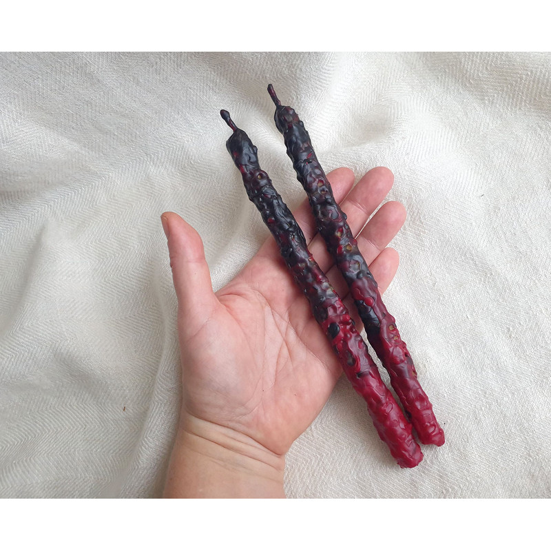 Magick Ritual And Witch Candle Black Candles Red Beeswax Candle Intention Candle Bad Energy Removal 5