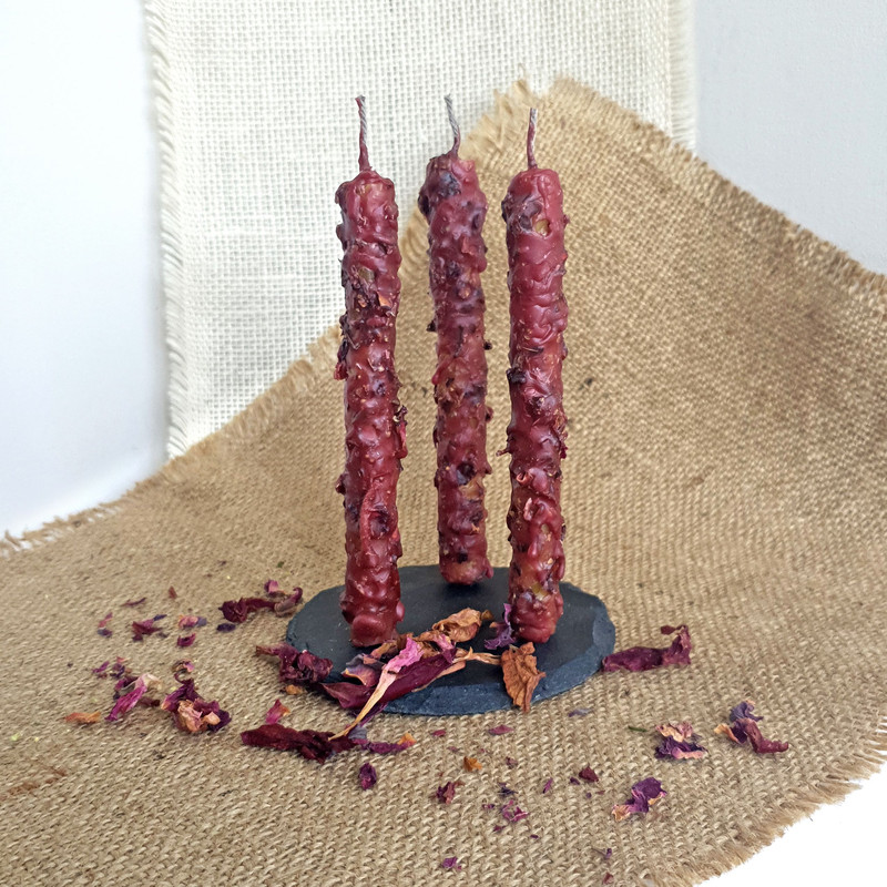 Red Ritual And Protection Candle Herbal Candles Love Candle Ecologic Beeswax Candles Hand Rolled Pa 2