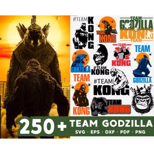 Team Godzilla Sticker Team Godzilla, SVG Files, PNG Files, DXF Files, EPS Files, V - Inspire ...
