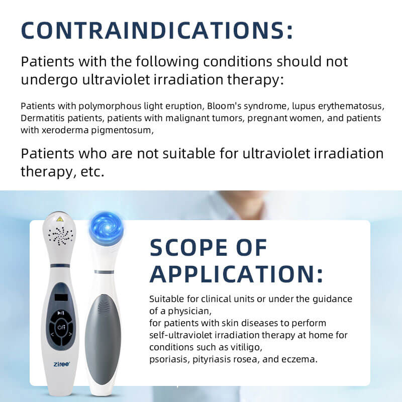 Vitiligo Phototherapy Medical 308nm Uvb Lamp Handheld Light Therapy For Psoriasis Skin Care 5